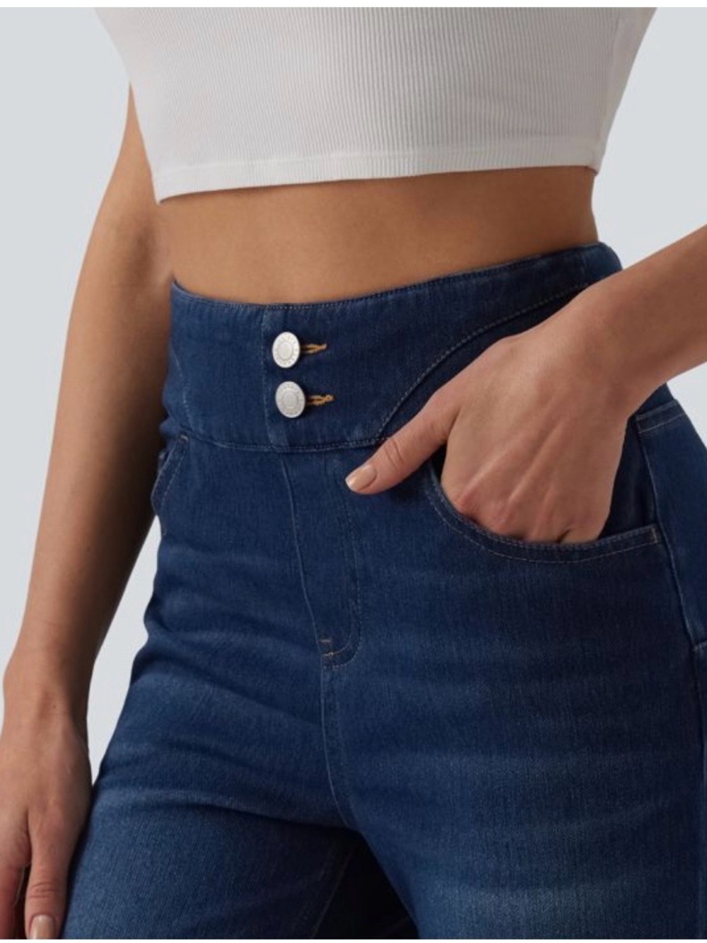 NWT Halara Flex™ High Waisted Denim Casual Leggings with Pockets